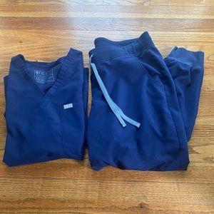 FIGS Navy Blue Scrub Set